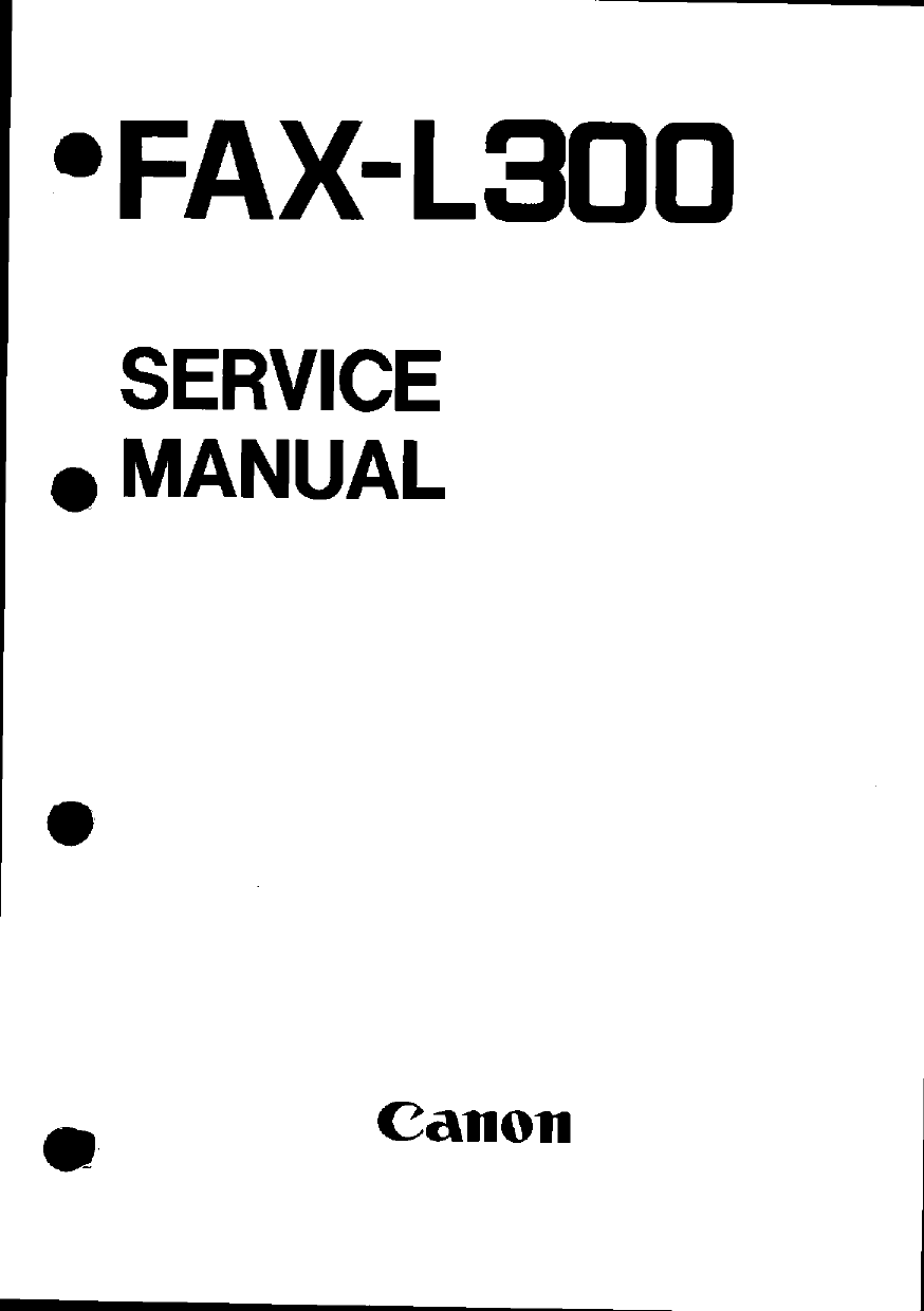 Canon FAX L300 Parts and Service Manual-1